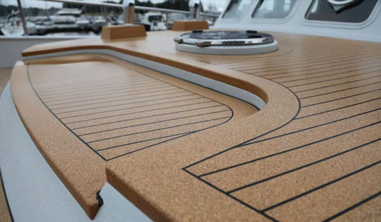 Cork boat deck