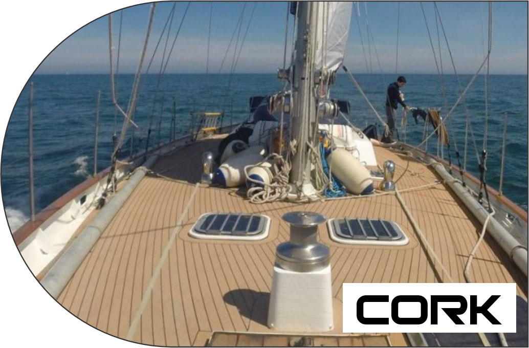 CORK MARINE DECKING BOAT DEK CLASSIC, BATAVIAN RUBBER SUPERIOR MARINE DECKING