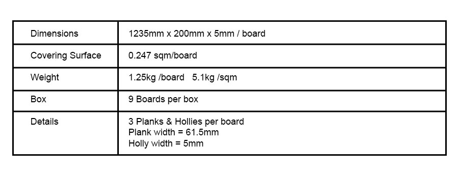 BOAT DEK CLASSIC, NAUTIKFLOR PRODUCT SPECIFICATIONS